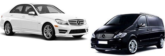 Image of two Mercedes Minicabs